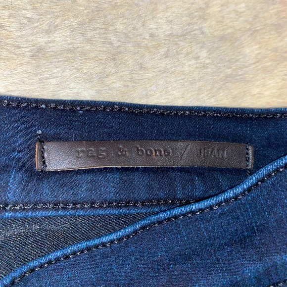 RAG & BONE JEANS w/ leather details size 27 - Picture 1 of 4